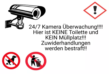 Hinweis 24/7 Kamera Überwachung! Hier ist KEINE ... Bild