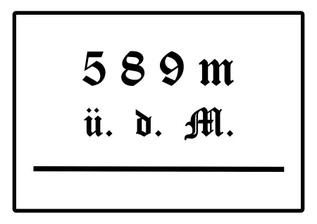  Hinweis 589m ü.d. M. Bild