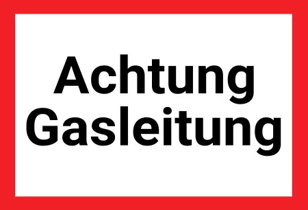 Hinweis Achtung Gasleitung Bild