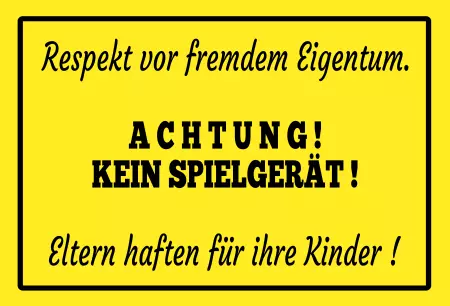 Hinweis ACHTUNG! KEIN SPIELGERÄT! Bild