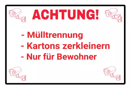 Hinweis ACHTUNG - Mülltrennung Bild