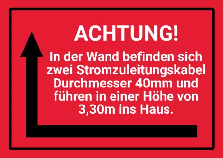 Hinweis Achtung Stromleitungen Bild