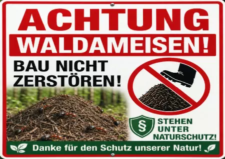  Hinweis Achtung Waldameisen! Bild