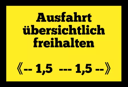 Hinweis Ausfahrt übersichtlich freihalten Bild