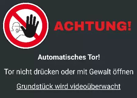 Hinweis Automatisches Tor Bild