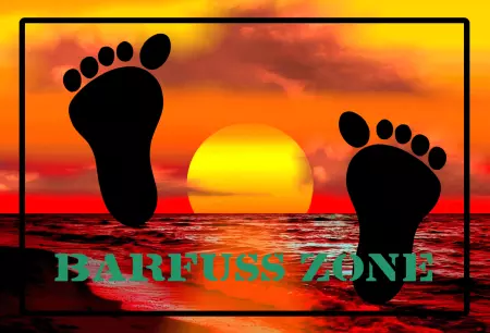 Hinweis Barfuss Zone Bild