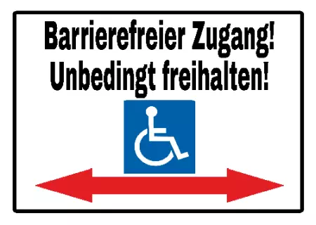 Hinweis Barrierefreier Zugang! Bild