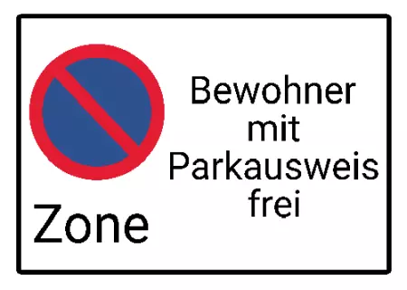 Hinweis Bewohner mit Parkausweis frei Bild