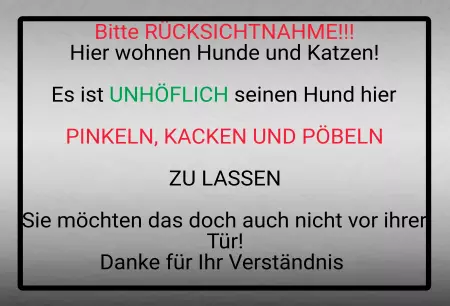 Hinweis Bitte Rücksichtnahme! Bild