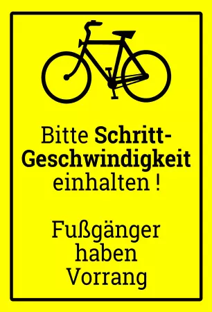 Hinweis Bitte Schrittgeschwindigkeit Bild