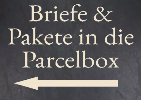 Hinweis Briefe / Pakte in die Parcelbox Bild