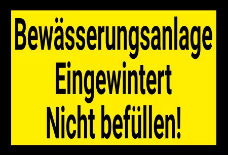 Hinweis Bwässerungsanlage Bild