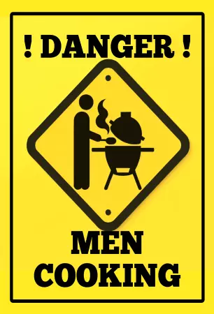 Hinweis !DANGER! MEN COOKING Bild