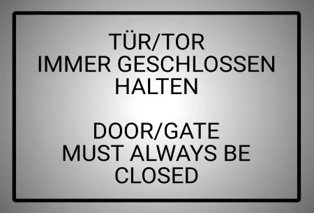 Hinweis DOOR / GATE CLOSED Bild