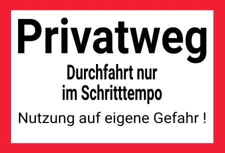 Hinweis Durchfahrt nur im Schritttempo Bild