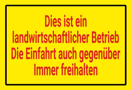 Hinweis Einfahrt freihalten Bild