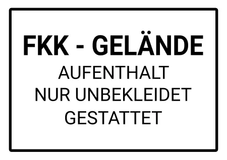 Hinweis FKK - Gelände Bild