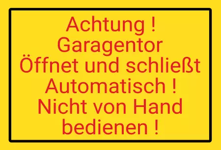 Hinweis Garagentor öffnet / schließt automatisch Bild