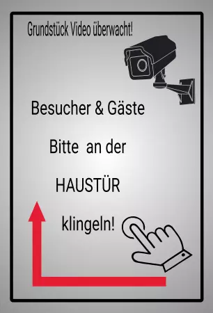 Hinweis Grundstück ist Video Überwacht Bild
