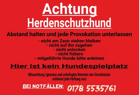 Hinweis Herdenschutzhund Bild