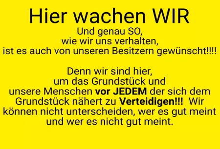 Hinweis HIER wachen WIR Bild
