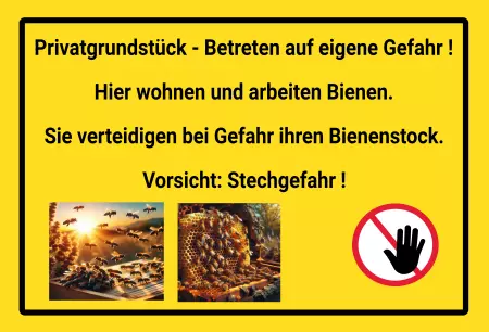  Hinweis Hier wohnen Bienen Bild