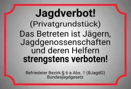 Hinweis Jagdverbot Bild