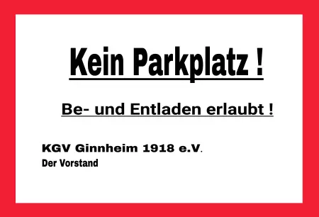 Hinweis Kein Parkplatz! Bild