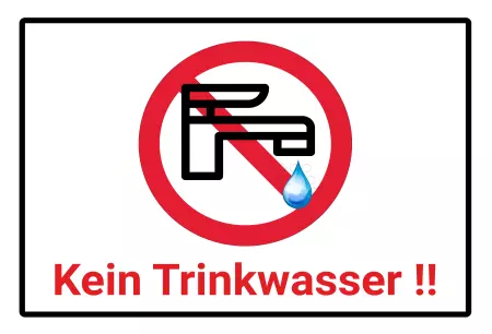  Hinweis Kein Trinkwasser !! Bild