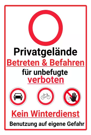 Hinweis Kein Winterdienst! Bild