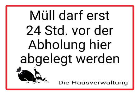 Hinweis Müll Entsorgung Bild