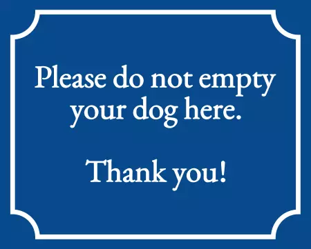 Hinweis No dog empty here! Bild