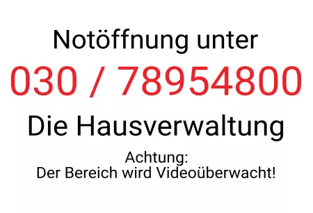 Hinweis Notöffnung - Die Hausverwaltung Bild