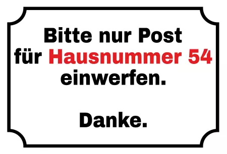Hinweis Nur Post für.... Bild