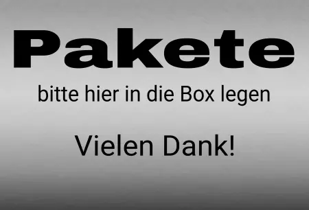 Hinweis Pakete btite hier in die Box legen Bild