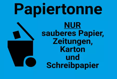 Hinweis Papiertonne Bild