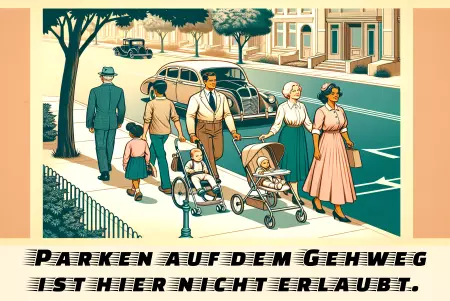 Hinweis Parken auf Gehweg verboten Bild