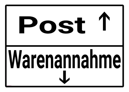  Hinweis Post / Warenannahme Bild