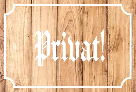 Hinweis Privat! Bild