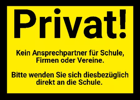 Hinweis Privat! Bild