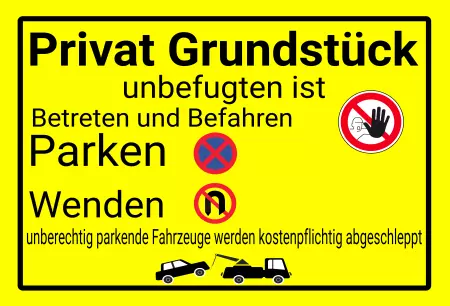 Hinweis Privat Grundstück Bild