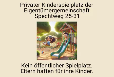 Hinweis Privater Kinderspielplatz Bild