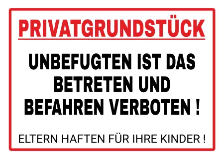 Hinweis PRIVATGRUNDSTÜCK Bild