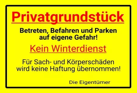 Hinweis Privatgrundstück Bild