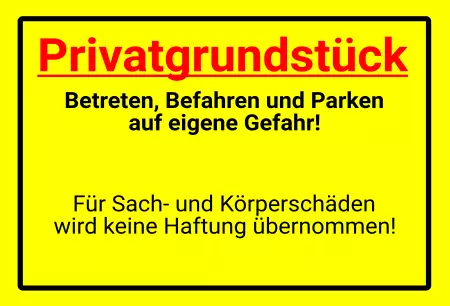 Hinweis Privatgrundstück Bild