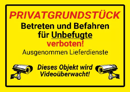 Hinweis PRIVATGRUNDSTÜCK Bild