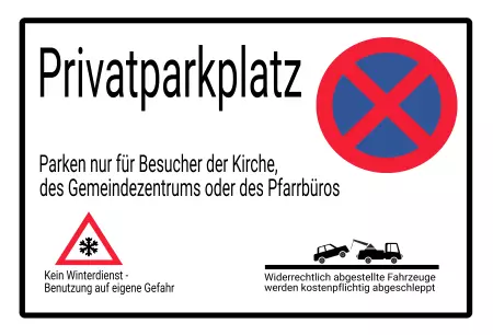 Hinweis Privatparkplatz Bild