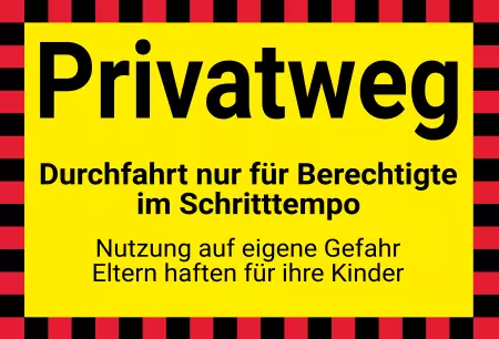 Hinweis Privatweg Bild