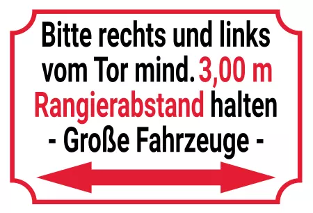  Hinweis Rangierabstand halten! Bild