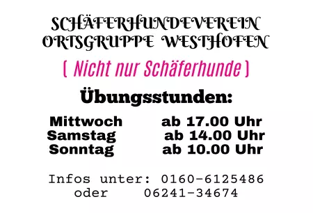 Hinweis SCHÄFERHUNDVEREIN Bild